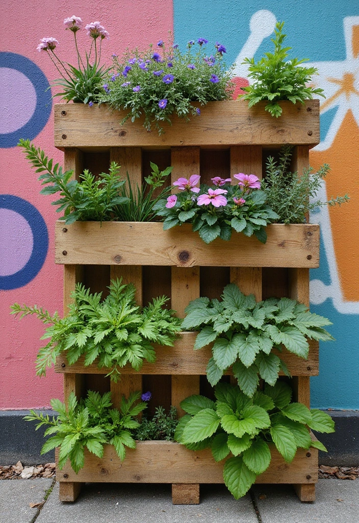 15 Vertical Garden Ideas That Will Transform Your Urban Space into a Green Oasis! - 7. Pallet Garden: Rustic Revival