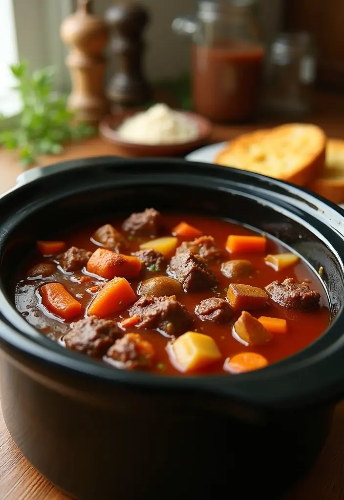 6 Slow Cooker Beef Stews That Are Simplicity at Its Best (Pair with Garlic Bread for Perfection!) - 1. Classic Beef Stew