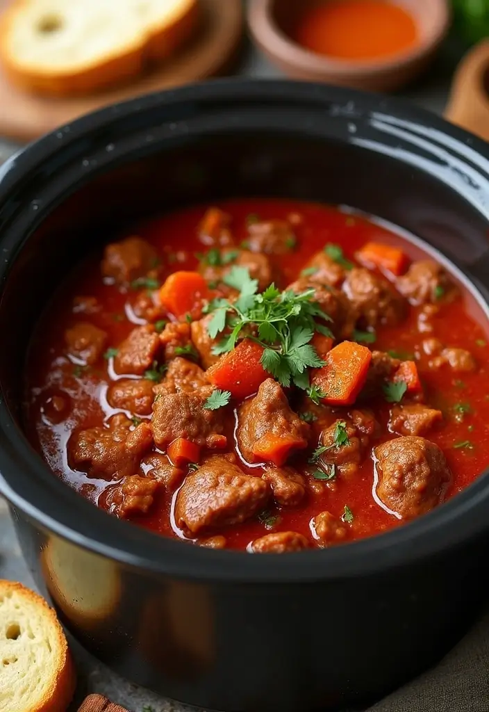 6 Slow Cooker Beef Stews That Are Simplicity at Its Best (Pair with Garlic Bread for Perfection!) - 2. Spicy Chipotle Beef Stew