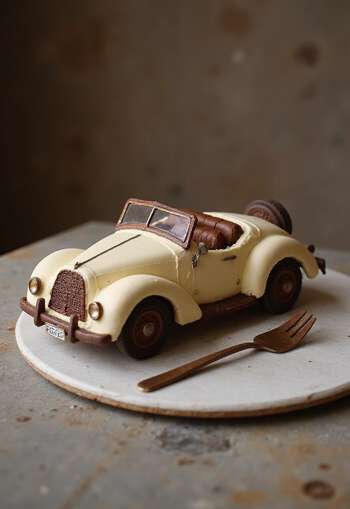20 Amazing Car Design Birthday Cakes That Will Steal the Show (You Won't Believe #12!) - 2. Classic Car Cake for Vintage Lovers