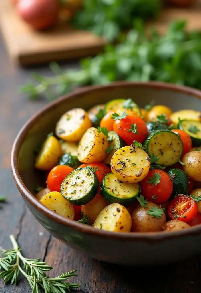 20 Comforting Garlic Herb Roasted Potatoes & Zucchini Recipes You Can't Resist! - 12. Mediterranean Garlic Herb Roasted Veggies