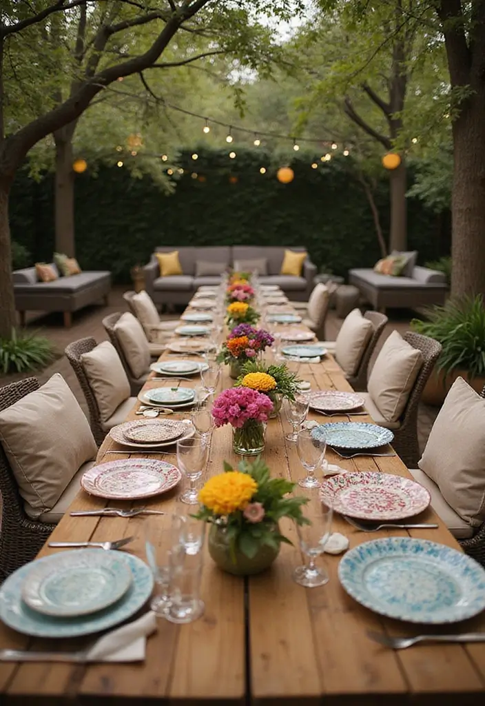 21 Stunning Bohemian Outdoor Spaces That Will Make You Never Want to Leave! - 16. Comfortable Outdoor Dining Areas