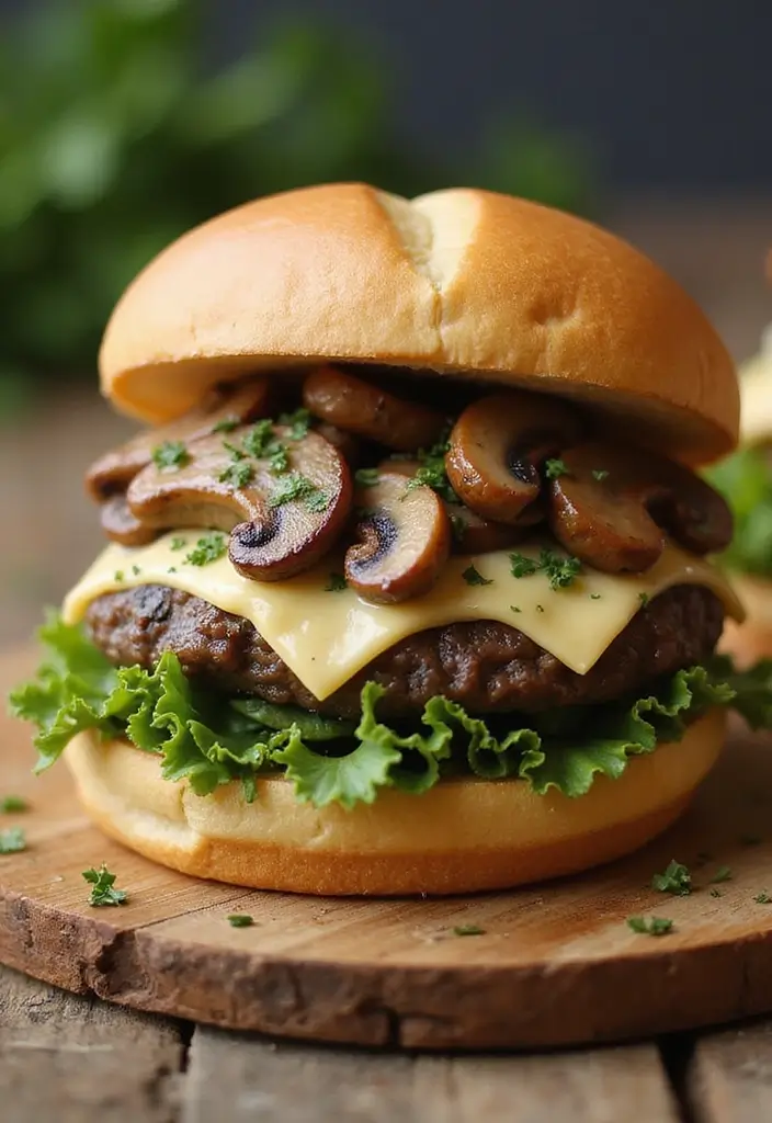 21 Cheesy Cheeseburger Recipes That'll Make You Melt (Literally!) - 4. Mushroom Swiss Cheeseburger