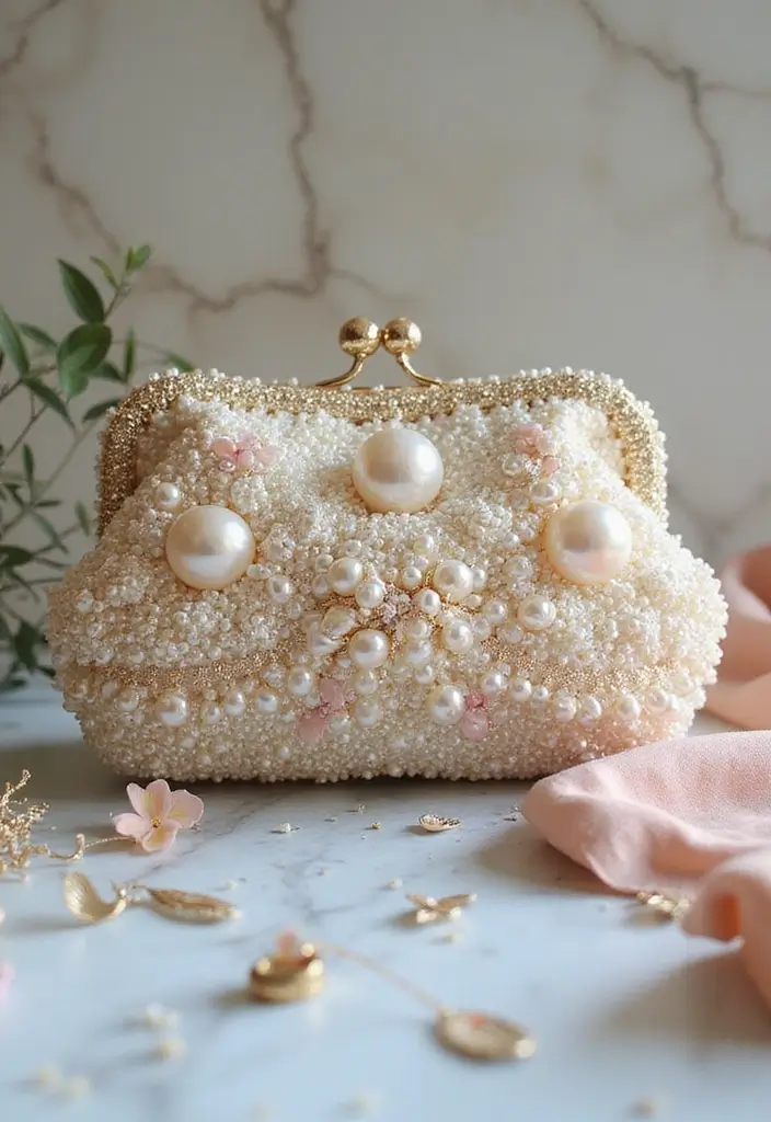 17 Trendy Handmade Pearl Pouches That Will Steal the Show This Wedding Season! - 4. Intricate Beaded Pearl Pouch