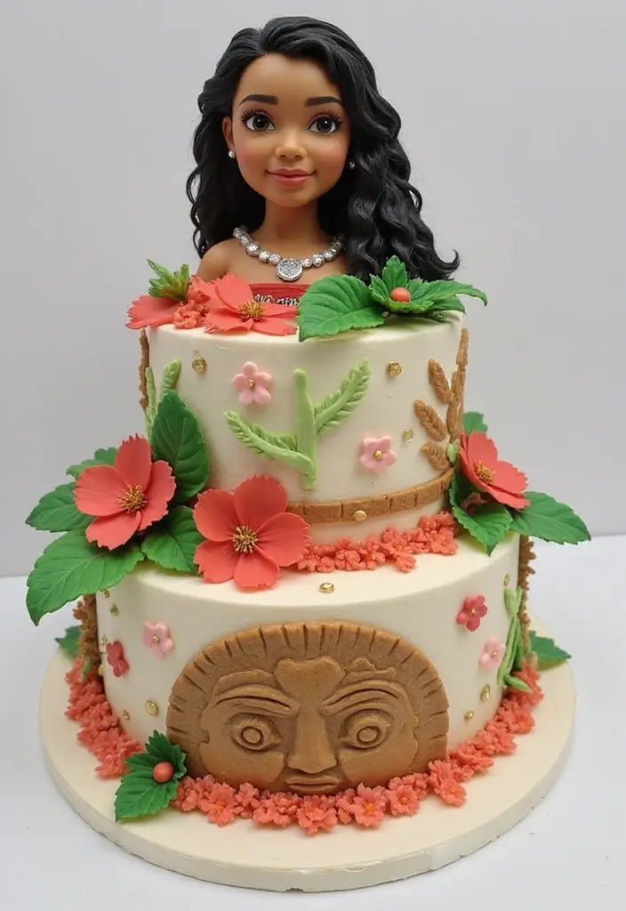 20 Stunning Moana Cake Designs to Make Your Birthday Celebration Unforgettable! - 12. Moana and Maui Duo Cake