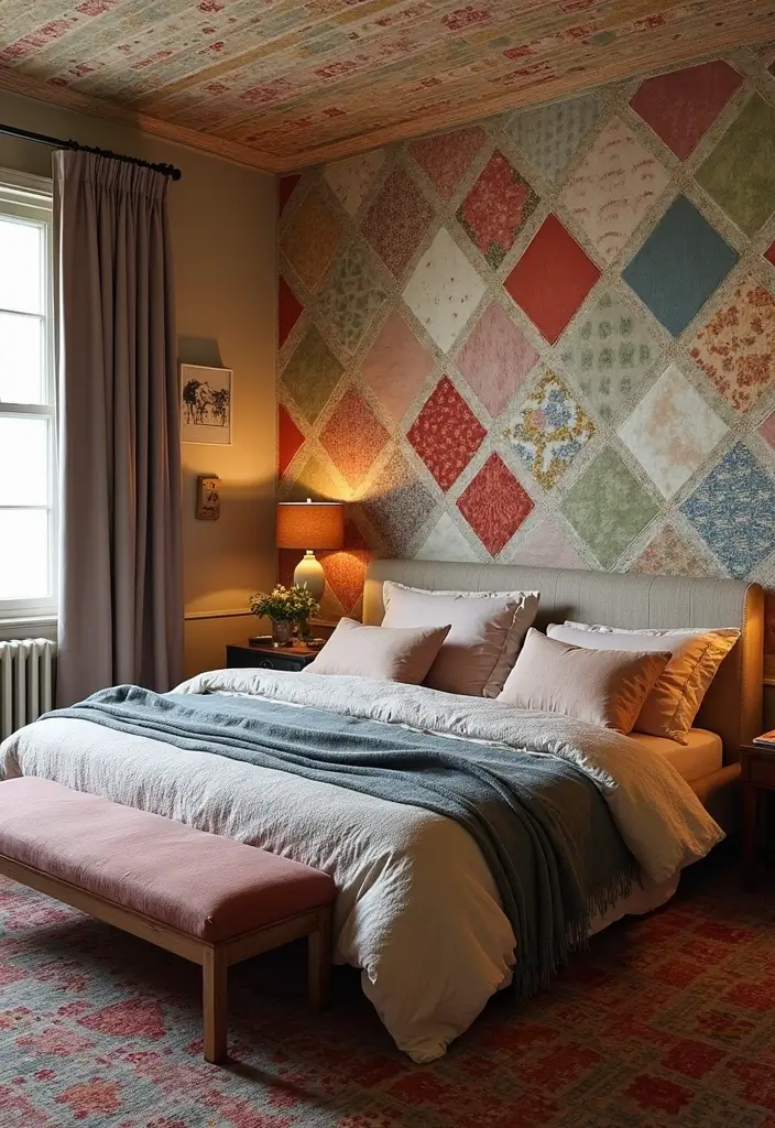 20 Bold Color Patterns for Your Bedroom That Will Leave You Breathless! - 14. Patchwork Patterns
