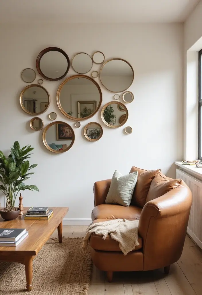 15 Stunning Mirror Decor Ideas That Will Transform Your Living Room (Wait Until You See #9!) - 6. Round Mirrors for Softness