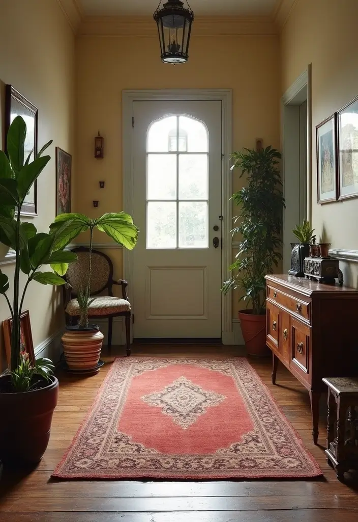 15 Cozy Entryway Rugs That'll Make You Feel Right at Home (You'll Love #5!) - 12. Retro Revival: Vintage Style Rugs