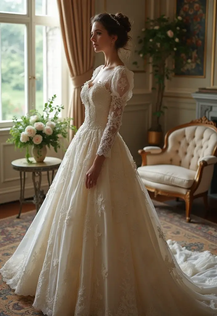 21 Stunning Wedding Dresses from Around the Globe That Will Make You Say ‘I Do!’ - 20. The Elegant Victorian Dress from the UK