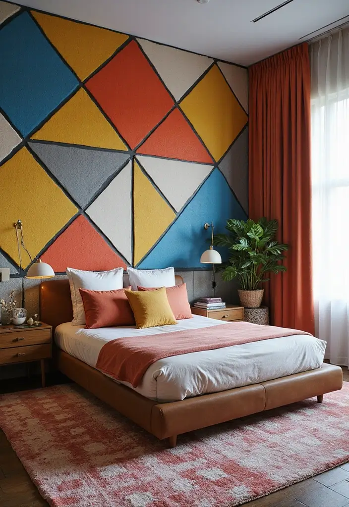 20 Bold Color Patterns for Your Bedroom That Will Leave You Breathless! - 1. Geometric Glam