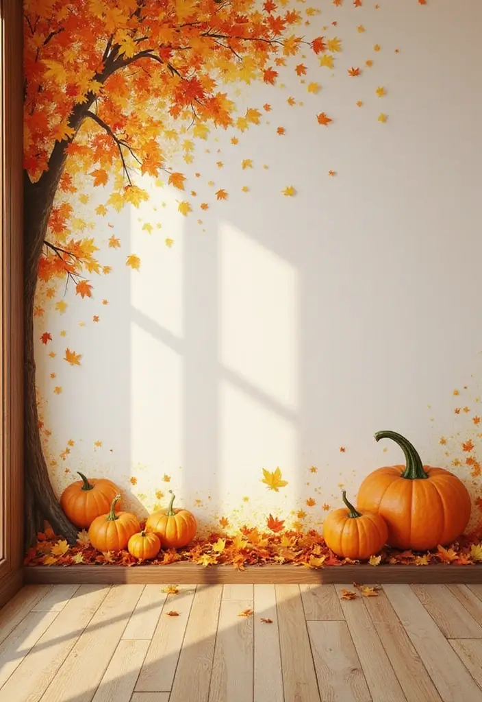 14 Fall Wall Decor Ideas That'll Make Your Walls Sing with Autumn Vibes! - 12. Hand-Painted Murals
