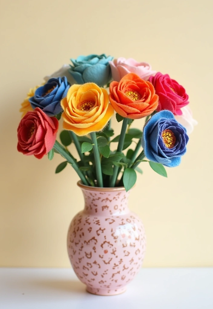 21 Fun Craft Ideas That'll Keep You Busy All Weekend (You Won't Believe #8!) - 11. Felt Flower Bouquets