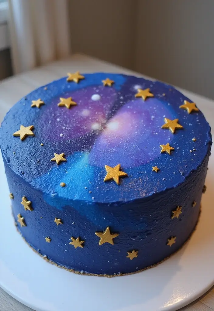 20 Stunning Moana Cake Designs to Make Your Birthday Celebration Unforgettable! - 9. Magical Starry Night Cake
