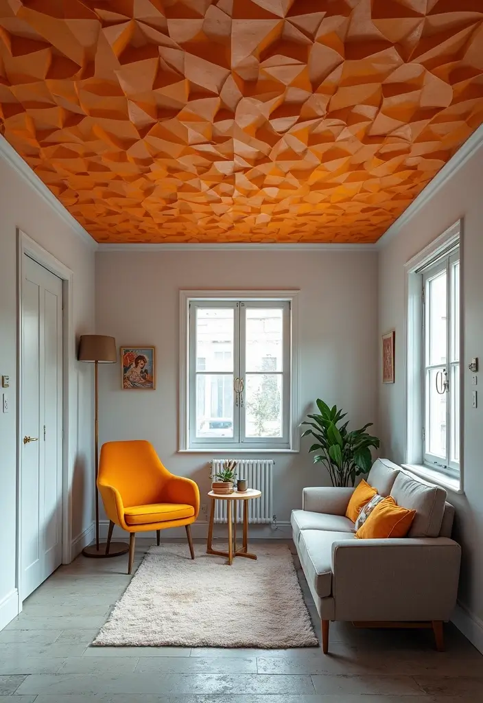 16 False Ceiling Hacks for Small Rooms That'll Maximize Your Space! - 4. Embrace Geometric Patterns