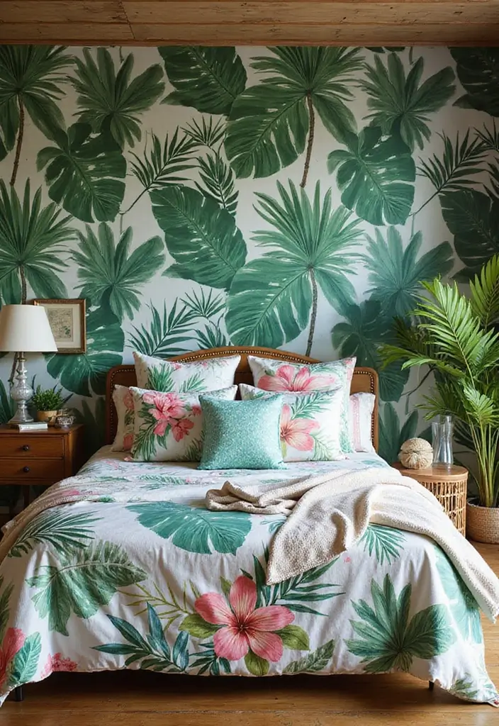 20 Bold Color Patterns for Your Bedroom That Will Leave You Breathless! - 4. Tropical Vibes