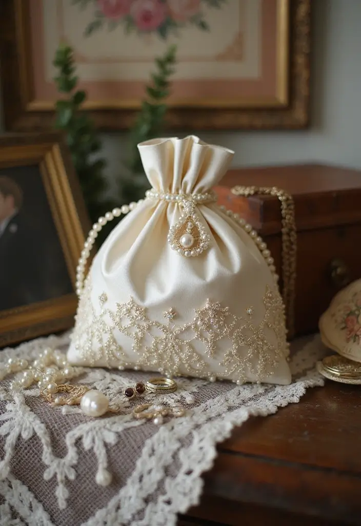 17 Trendy Handmade Pearl Pouches That Will Steal the Show This Wedding Season! - 2. Vintage-Inspired Pearl Pouch