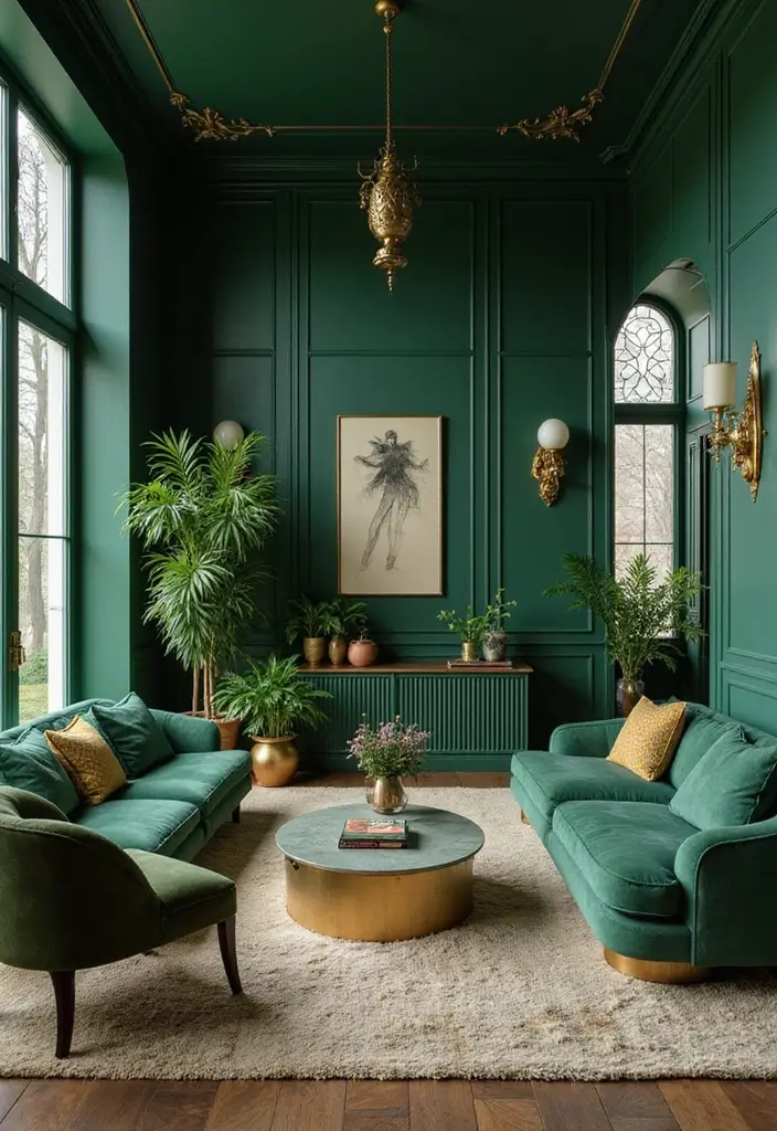 12 Art Deco Color Palettes That Will Inspire Your Next Home Makeover (Don’t Miss #6!) - 1. Emerald Green & Gold