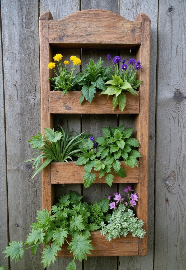 15 Vertical Garden Ideas That Will Transform Your Urban Space into a Green Oasis! - 5. Reclaimed Wood Vertical Garden: Eco-Friendly Aesthetic
