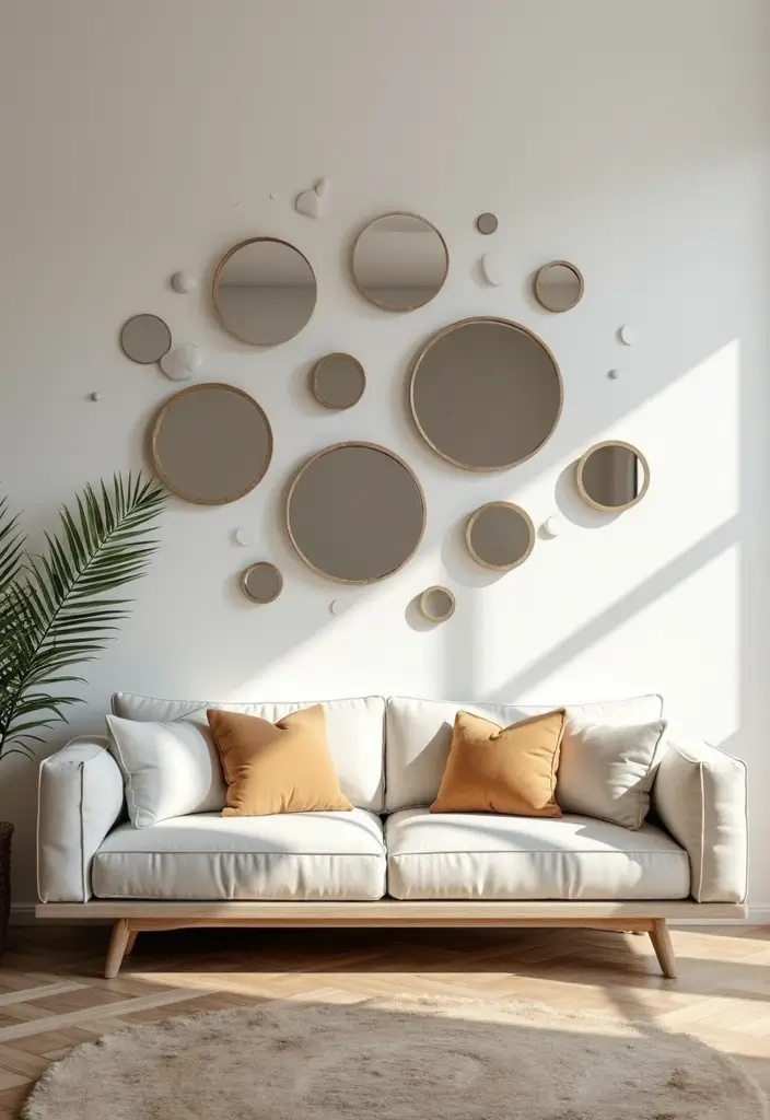 15 Stunning Mirror Decor Ideas That Will Transform Your Living Room (Wait Until You See #9!) - 13. Circular Mirror Cluster