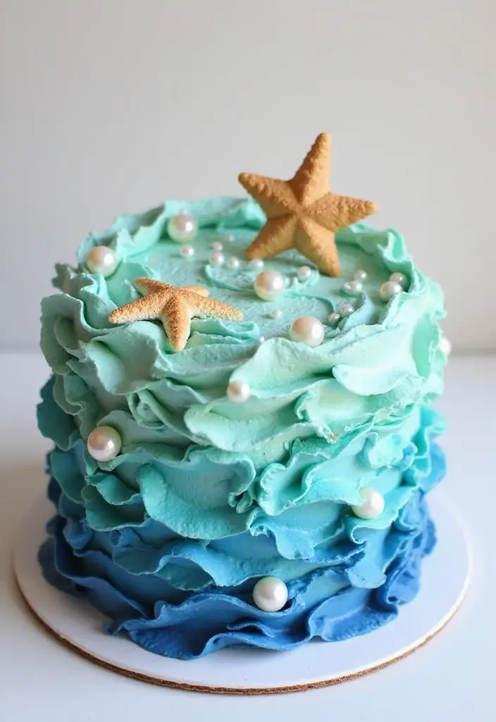 20 Stunning Moana Cake Designs to Make Your Birthday Celebration Unforgettable! - 3. Ocean Wave Cake
