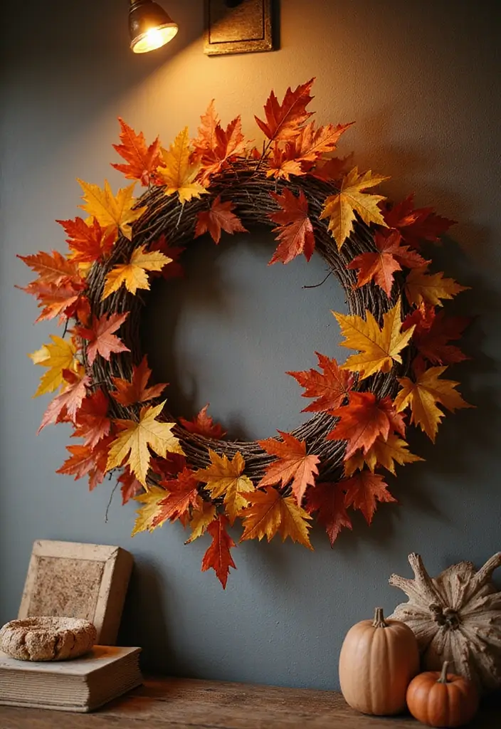 14 Fall Wall Decor Ideas That'll Make Your Walls Sing with Autumn Vibes! - 3. Seasonal Wreaths
