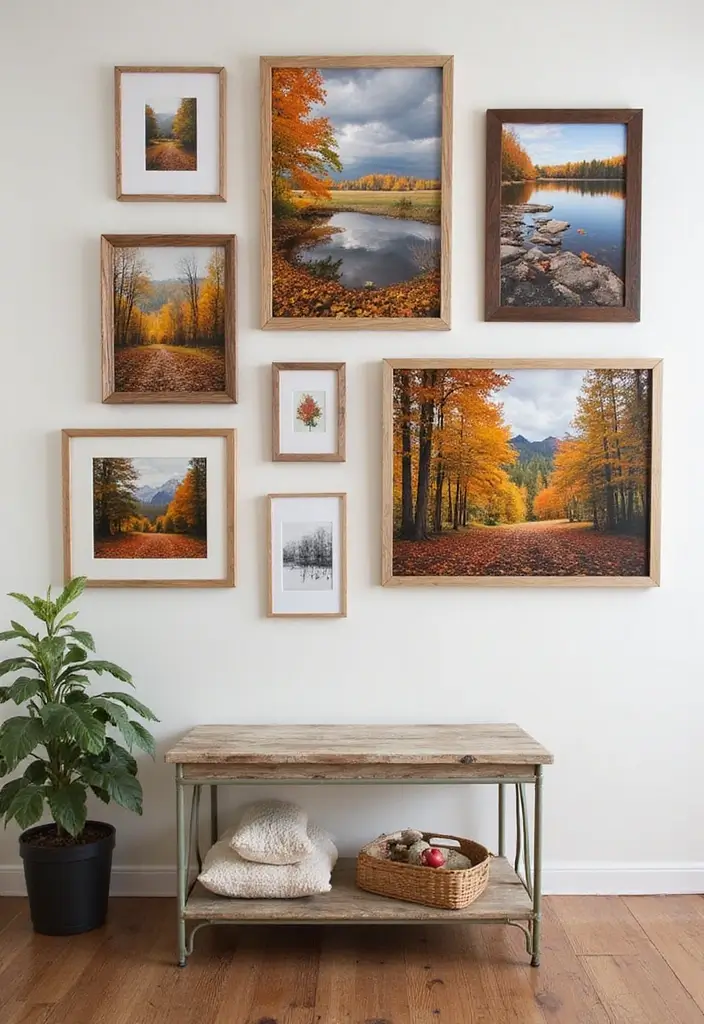14 Fall Wall Decor Ideas That'll Make Your Walls Sing with Autumn Vibes! - 1. Autumn Landscape Prints