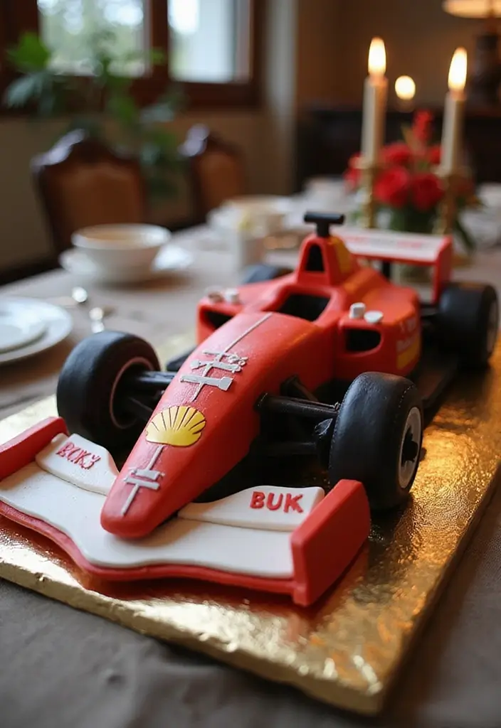 20 Amazing Car Design Birthday Cakes That Will Steal the Show (You Won't Believe #12!) - 11. Formula 1 Cake for Speed Enthusiasts
