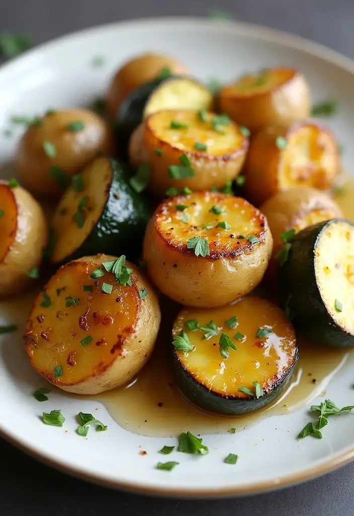 20 Comforting Garlic Herb Roasted Potatoes & Zucchini Recipes You Can't Resist! - 19. Garlic Herb Roasted Veggies with a Touch of Maple