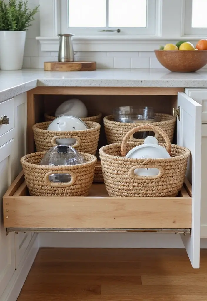 20 Drawer Storage Solutions That Will Revolutionize Your Kitchen (#8 Is a Game-Changer!) - 6. Deep Drawer Baskets