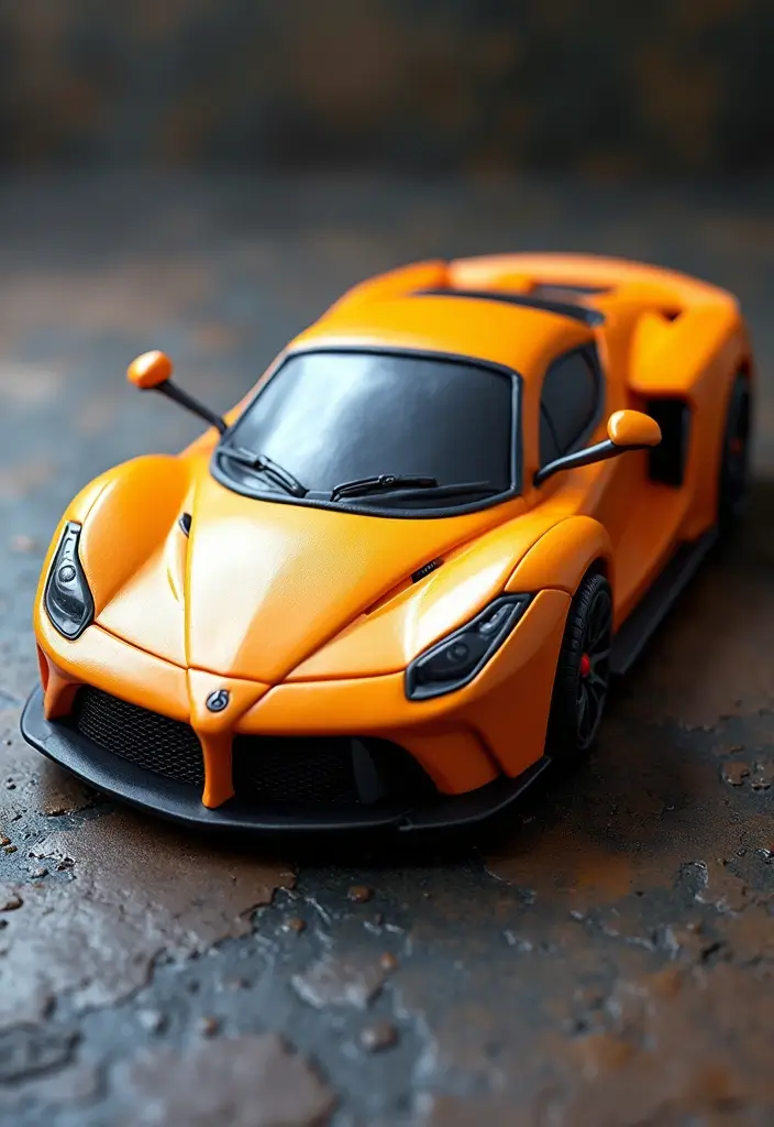 20 Amazing Car Design Birthday Cakes That Will Steal the Show (You Won't Believe #12!) - 4. 3D Sports Car Cake for a Realistic Touch