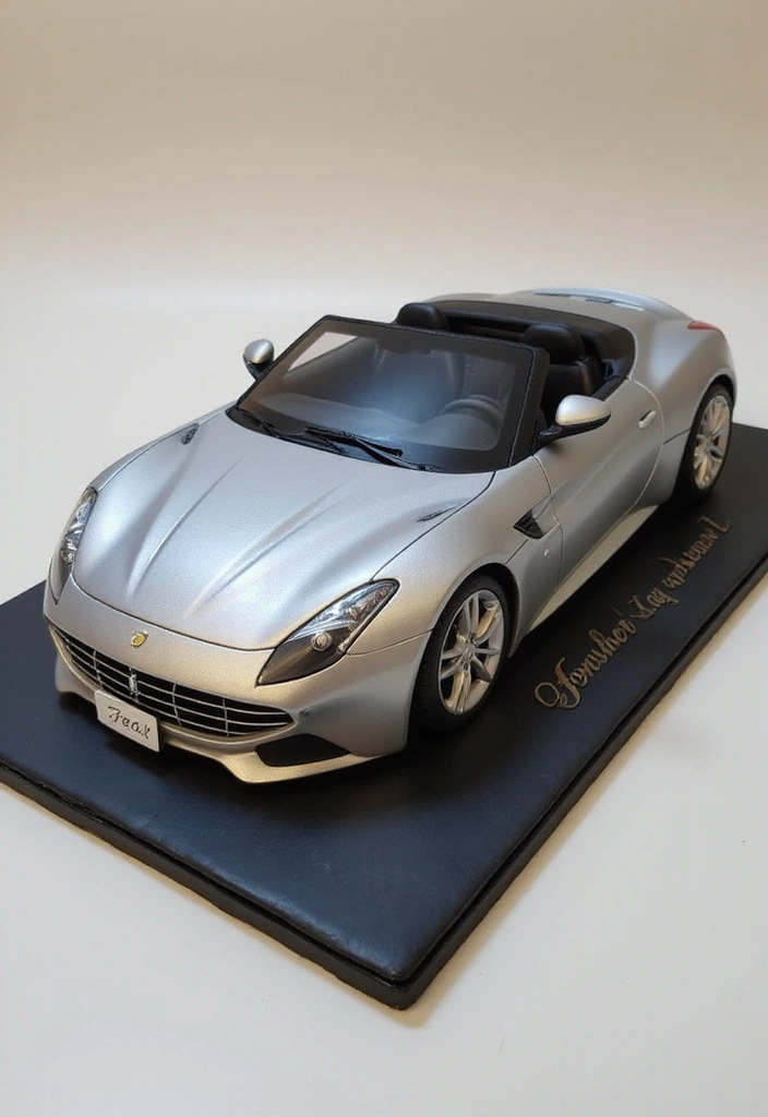 20 Amazing Car Design Birthday Cakes That Will Steal the Show (You Won't Believe #12!) - 12. Luxury Car Cake with Elegant Touch