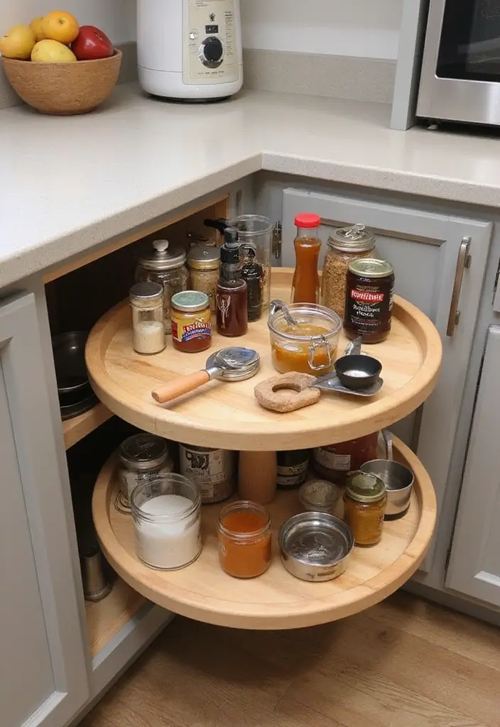 20 Drawer Storage Solutions That Will Revolutionize Your Kitchen (#8 Is a Game-Changer!) - 13. Lazy Susans for Corner Drawers