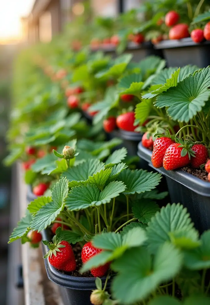 15 Vertical Garden Ideas That Will Transform Your Urban Space into a Green Oasis! - 11. Vertical Strawberry Garden: Sweet Harvest