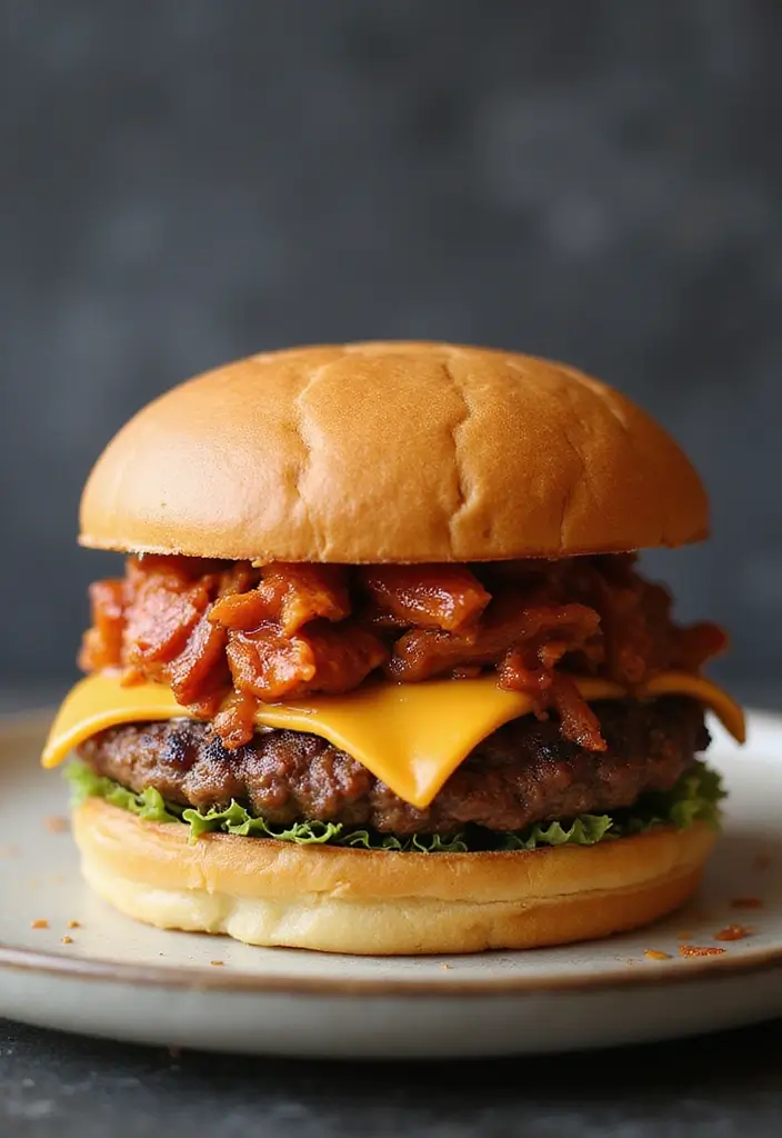 21 Cheesy Cheeseburger Recipes That'll Make You Melt (Literally!) - 15. Kimchi Cheeseburger