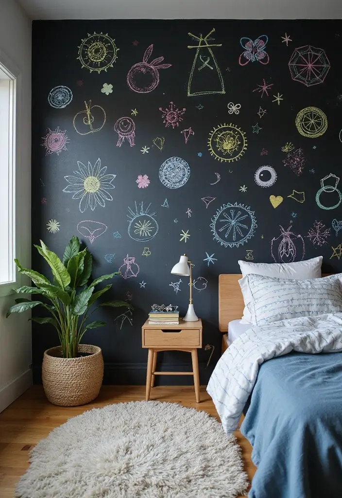 25 Trendy Teen Room Decor Ideas That'll Make You Want to Redecorate ASAP! - 14. Chalkboard Walls