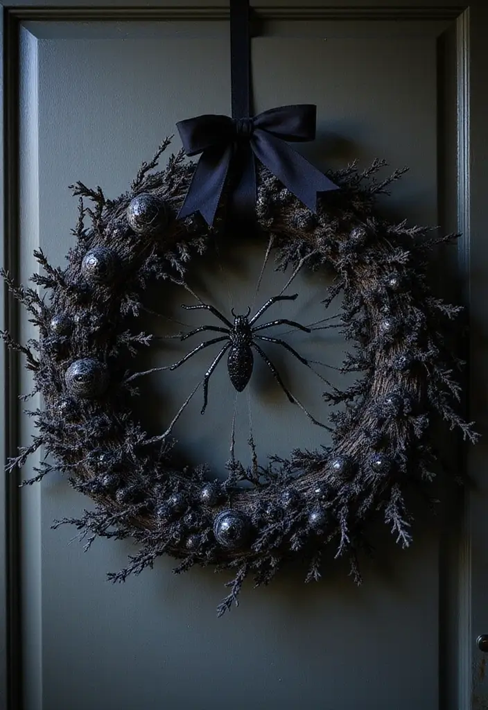 10 Spooktacular Halloween Wreaths You Can Buy or DIY This Season (Don't Miss #5!) - 2. Spider Web Delight