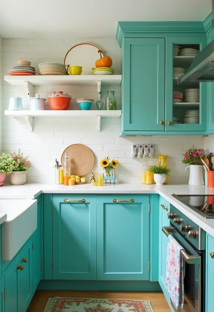 11 Blue Cabinetry Ideas That Will Transform Your Kitchen Into a Coastal Paradise! - 8. Coastal Teal: Fun and Trendy