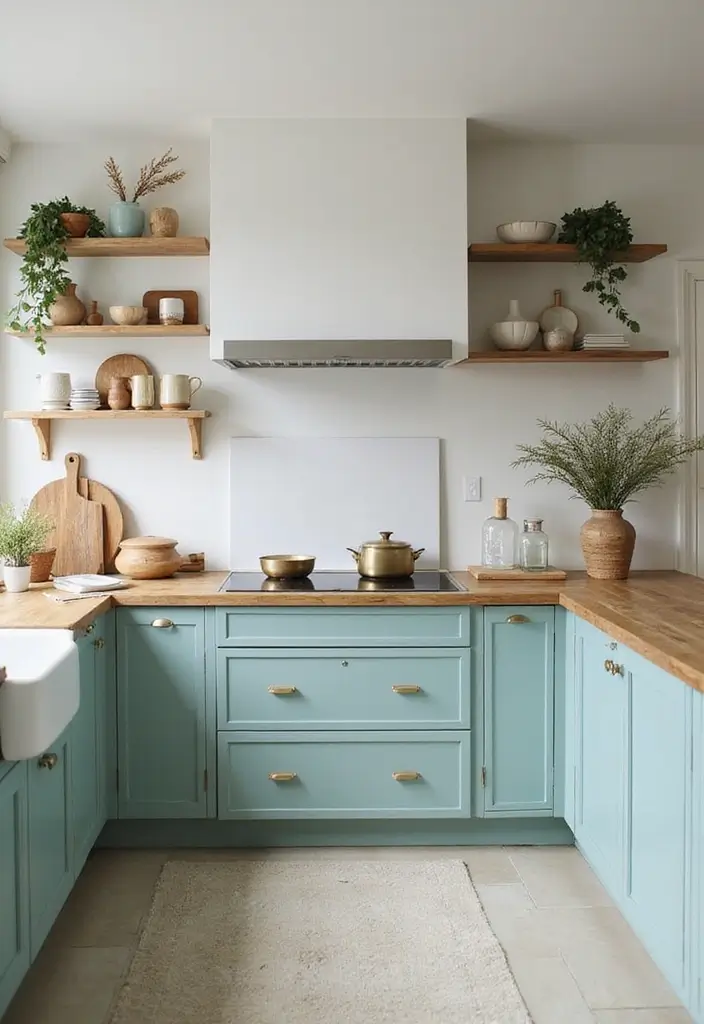 11 Blue Cabinetry Ideas That Will Transform Your Kitchen Into a Coastal Paradise! - 9. Soft Blue Greens: Fresh and Natural