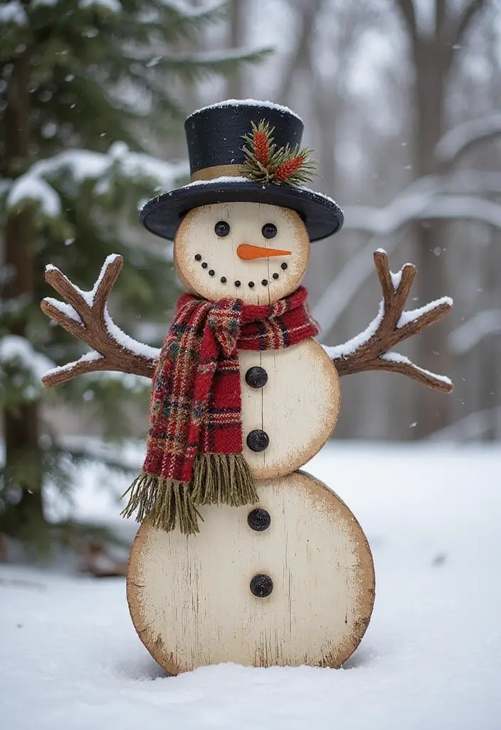 12 Upcycled Seasonal Decor Projects That Will Make Your Home Shine This Holiday (#3 Is Adorable!) - 5. Reclaimed Wood Snowman