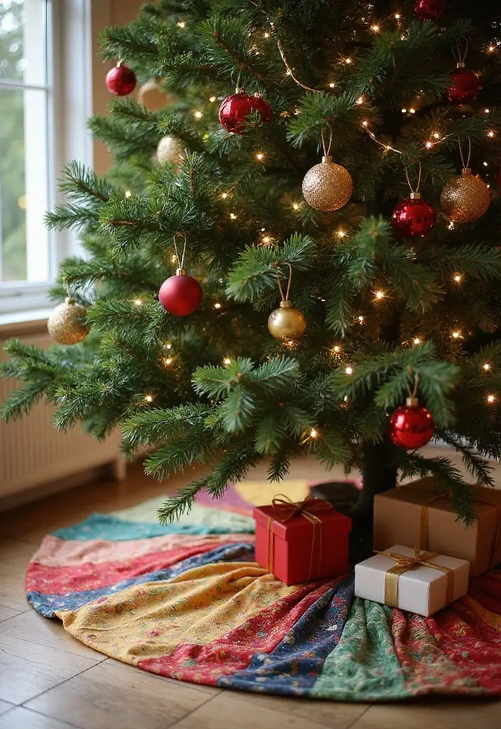 12 Upcycled Seasonal Decor Projects That Will Make Your Home Shine This Holiday (#3 Is Adorable!) - 7. Upcycled Christmas Tree Skirt