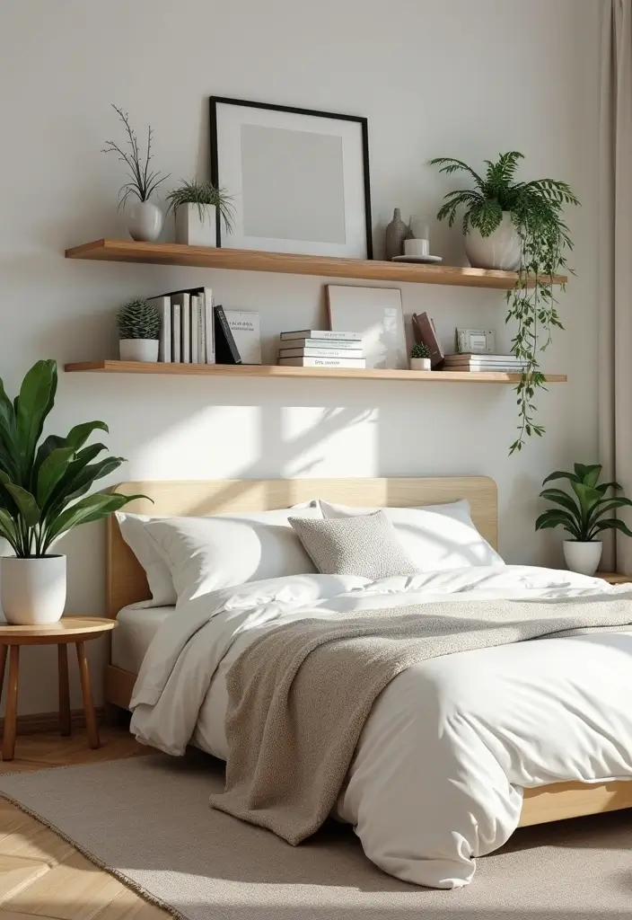 14 Bohemian Bedroom Decor Ideas with a 1970s Twist (Get Ready to Love #6!) - 13. Floating Shelves