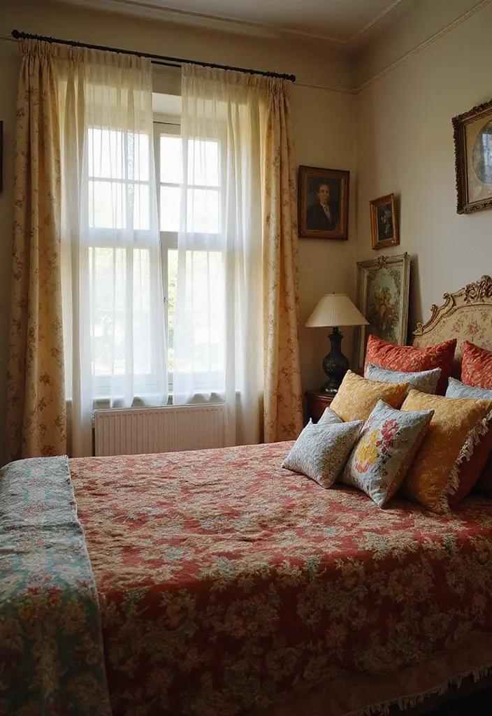14 Bohemian Bedroom Decor Ideas with a 1970s Twist (Get Ready to Love #6!) - 2. Vintage Textiles
