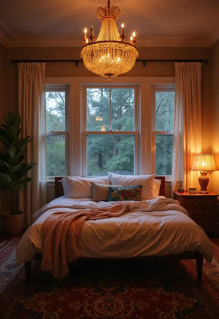14 Bohemian Bedroom Decor Ideas with a 1970s Twist (Get Ready to Love #6!) - 4. Eclectic Lighting