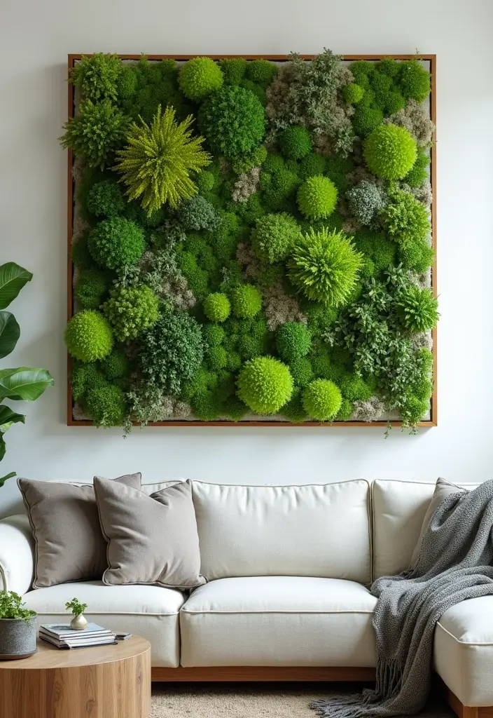 14 Boho Chic Indoor Plant Decor Ideas That’ll Make You Feel Like You’re in Paradise (#3 Is a Must-See!) - 12. Green Wall Art