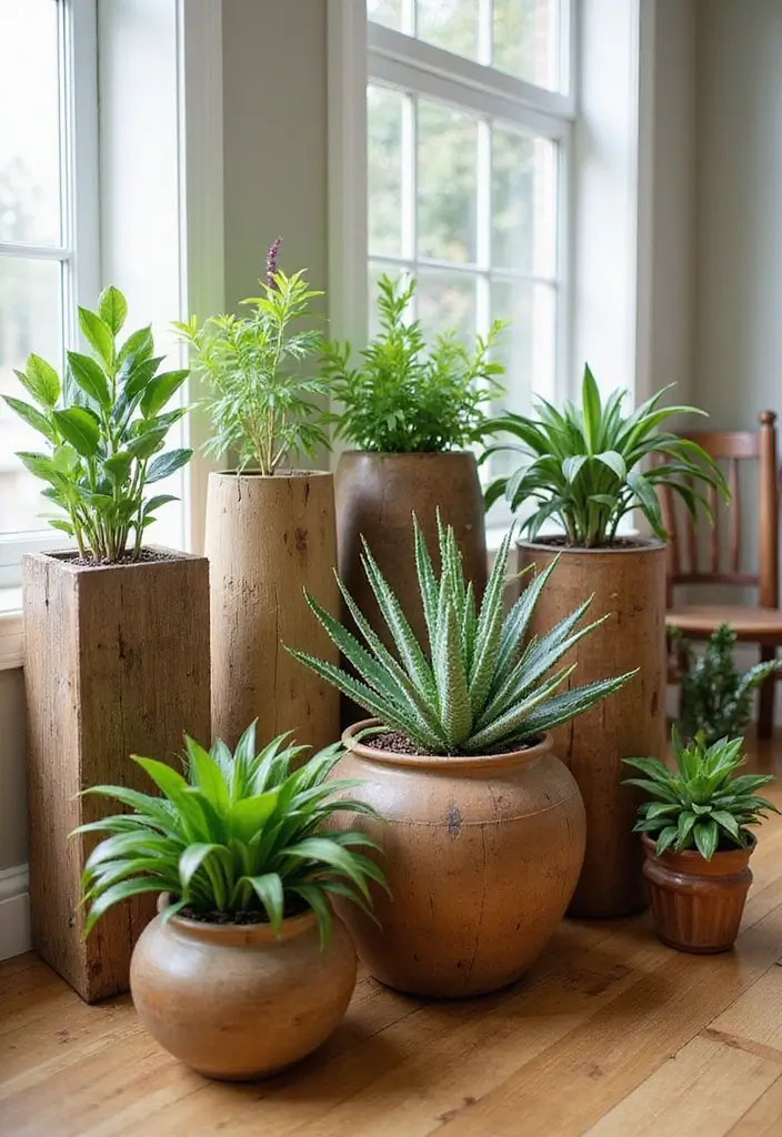 14 Boho Chic Indoor Plant Decor Ideas That’ll Make You Feel Like You’re in Paradise (#3 Is a Must-See!) - 9. Repurposed Wood Planters