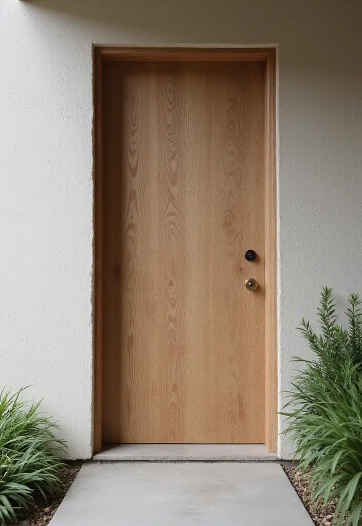 14 Minimalist Main Door Designs That Embrace Simplicity and Style! - 13. Eco-Friendly Materials