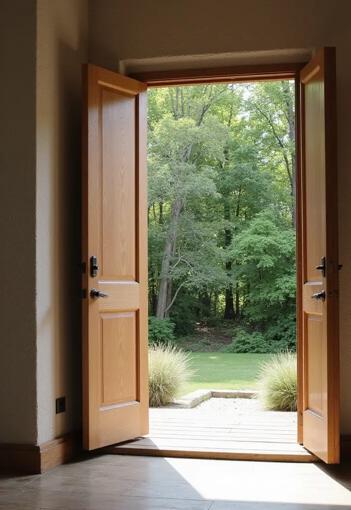 14 Minimalist Main Door Designs That Embrace Simplicity and Style! - 14. Outdoor Integration