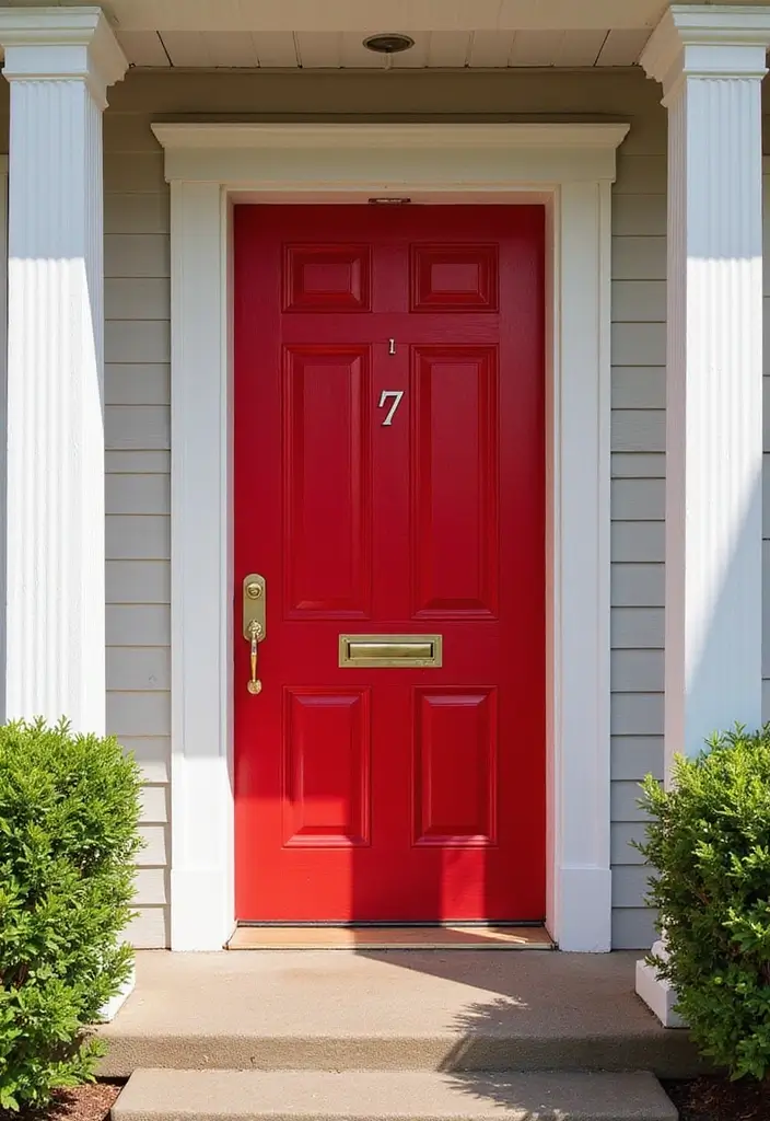 14 Minimalist Main Door Designs That Embrace Simplicity and Style! - 3. Bold Color Statements