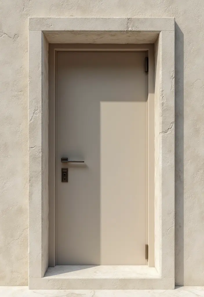 14 Minimalist Main Door Designs That Embrace Simplicity and Style! - 5. Natural Stone Accents