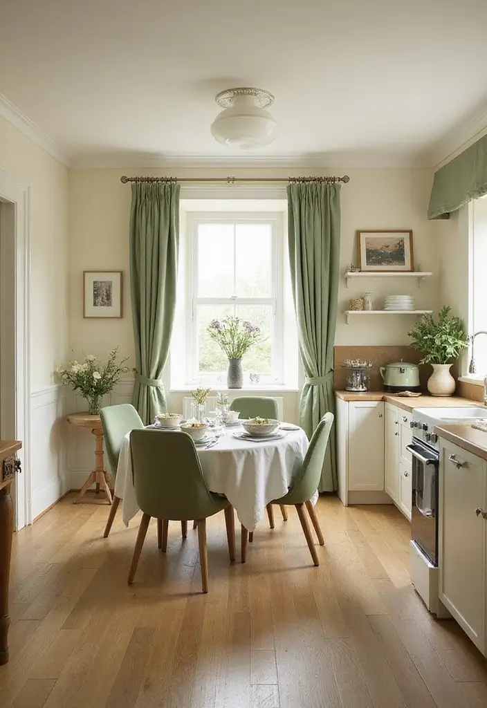 15 Beautiful Kitchen Wall Colors to Embrace Sage Green and Create Calm Vibes! - 3. Soft Cream and Sage Green
